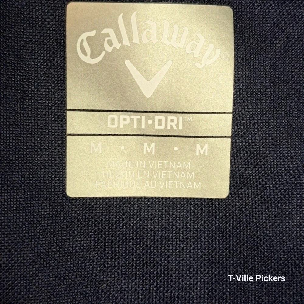 Callaway Opti-Dri Mens Navy Blue Ribbed Quarter Zip Golf Pullover Jacket Medium